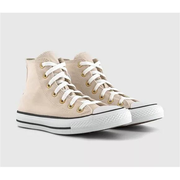Converse Light Dune White Gold All Star Hi Trainers Size Men's 6 Women's 8 - Picture 1 of 12